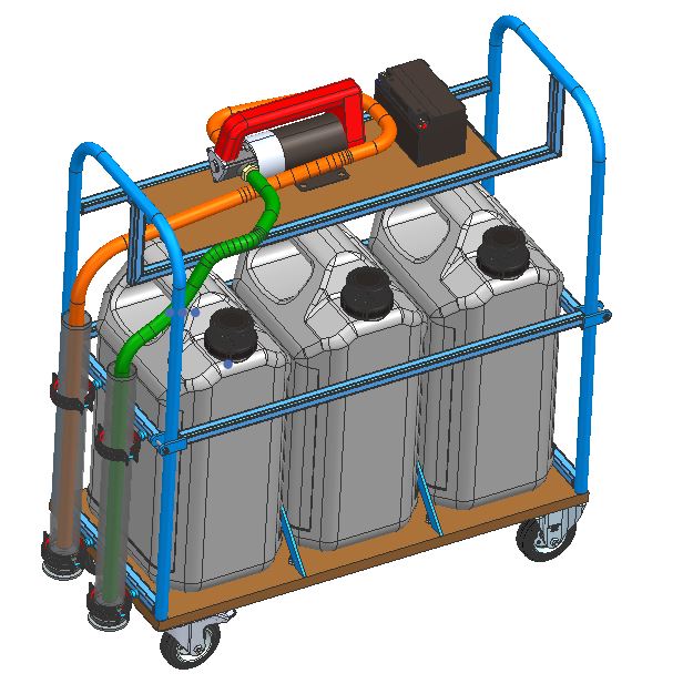 带泵的移动柴油罐购物车 -  3x30l + 50L_min转移系统